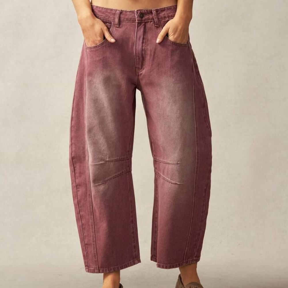 Bohemian mauve barrel jeans